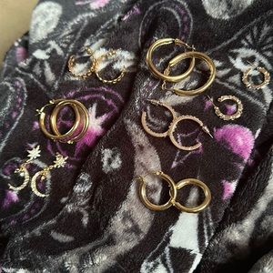 bundle of gold earrings